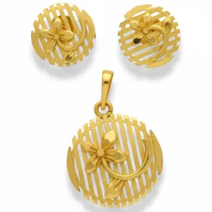 Floral Pendant & Earring Set