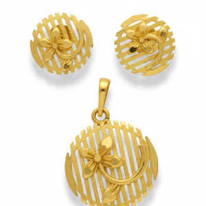 Floral Pendant & Earring Set