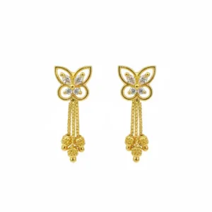 Butterfly Glow Chain-Drop Bali Earrings