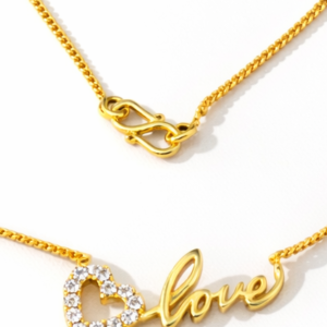 “Love” Heart Pendant Necklace