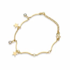 Star Charm and CZ Stones Designer Bracelet with Adjustable Lock