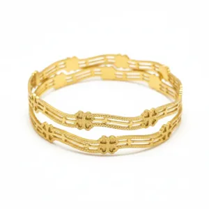 Traditional Floral Bangle Pair