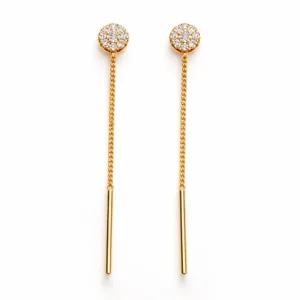 Trending Floral Crystal Sui Dhaga Earrings for Women | Gold-Tone Long Chain Threader Drop Earrings