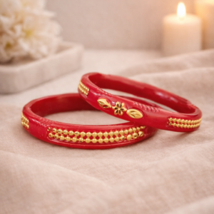 Gold Accent Bridal Pola Bangles