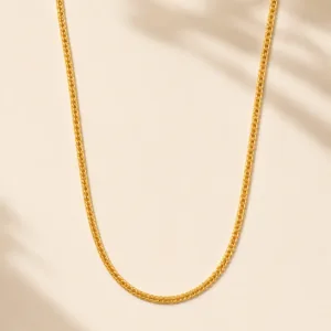 Luxe Twist Gold Plated Chain Necklace | Elegant 24 Inch Designer Chain