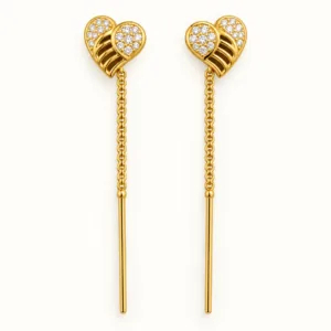 Sparkling Heart Sui Dhaga Earrings